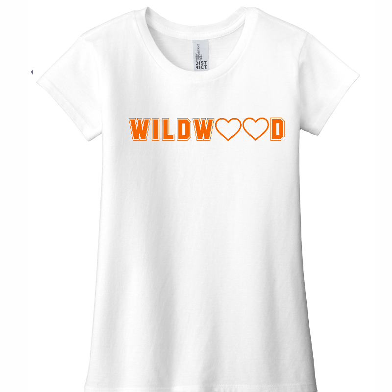 Girls' Tee (White; orange font) Main Image